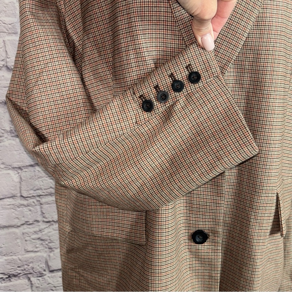 Free People oversized checked blazer in taupe plaid - Picture 12 of 16